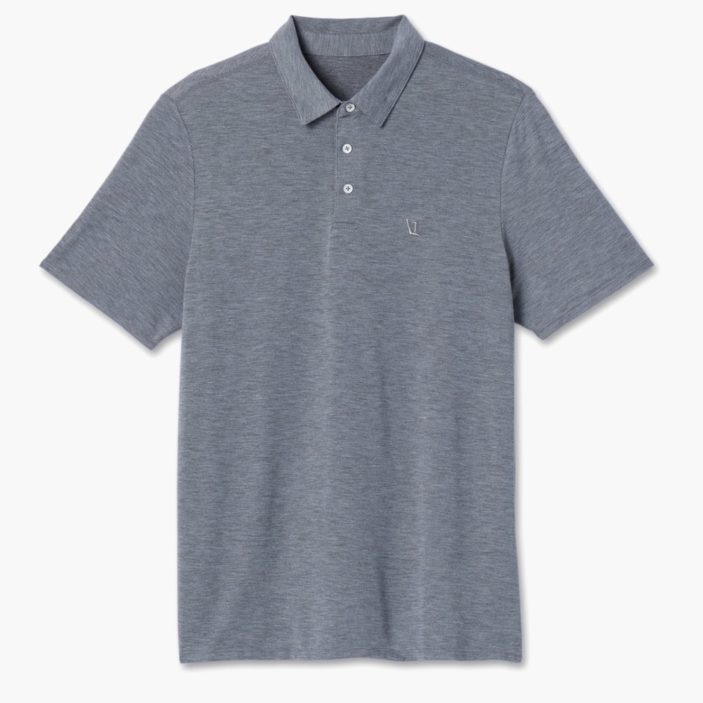 NWOT Vuori Men's XL Heather Gray Polo Shirt